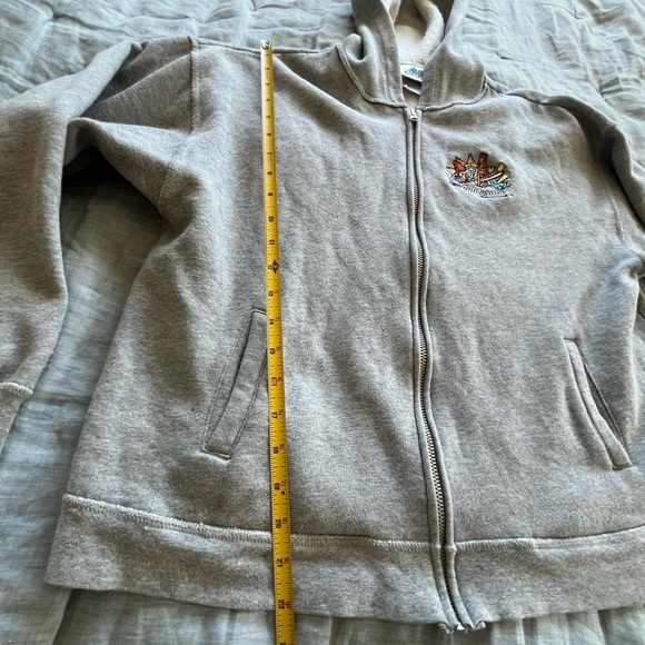 Disney Vintage California Adventure Zip Hoodie Gray Sweatshirt XL Gray with flaw - Picture 7 of 8